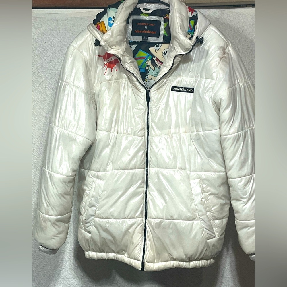 Nickelodeon Rugrats White Puffer Jacket Size Large 
Members Only